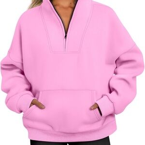 Trendy Queen Pink Women's Half-Zip Pullover Medium